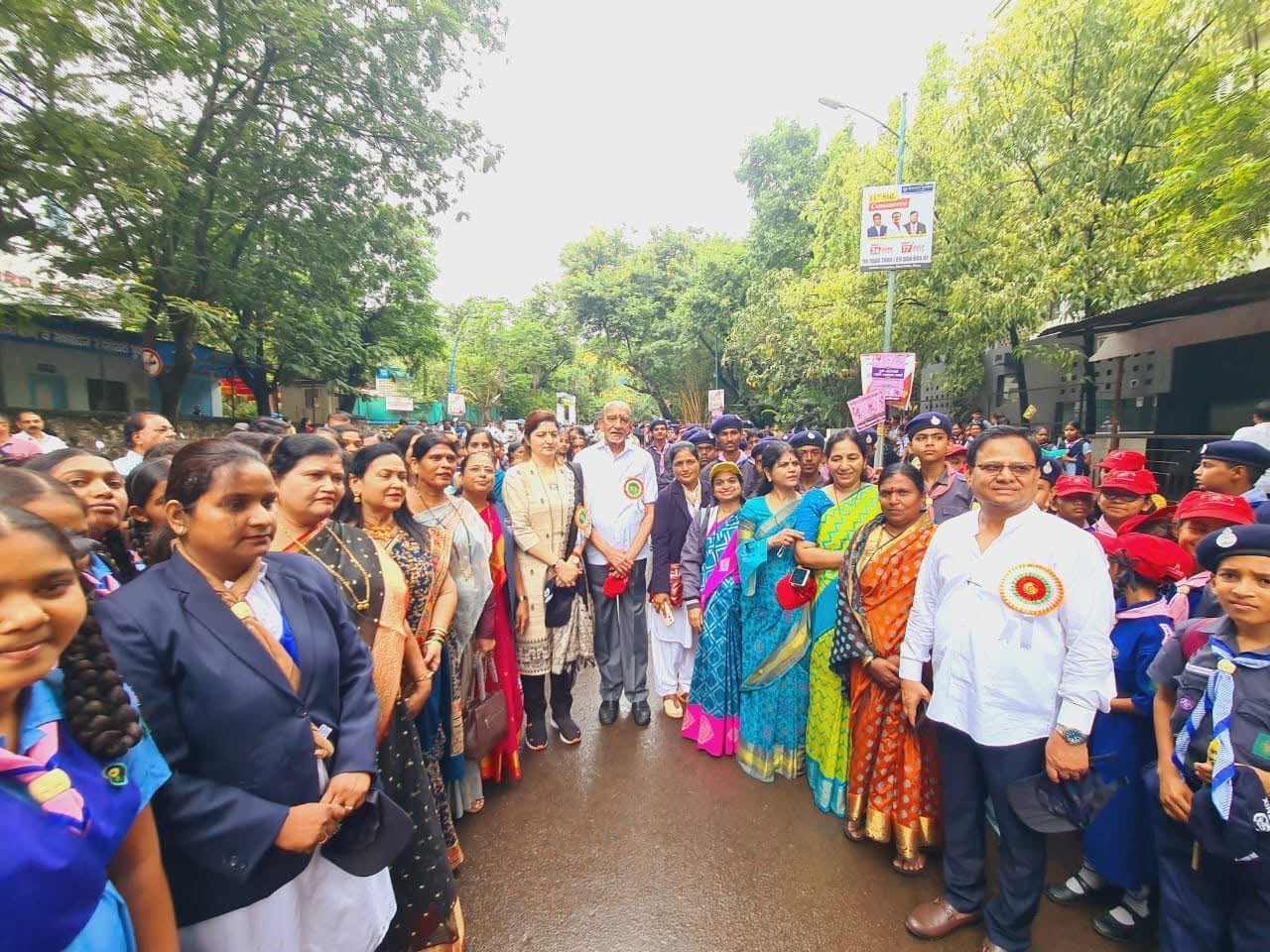 Women, students and community groups gathering for an awareness rally in Pune