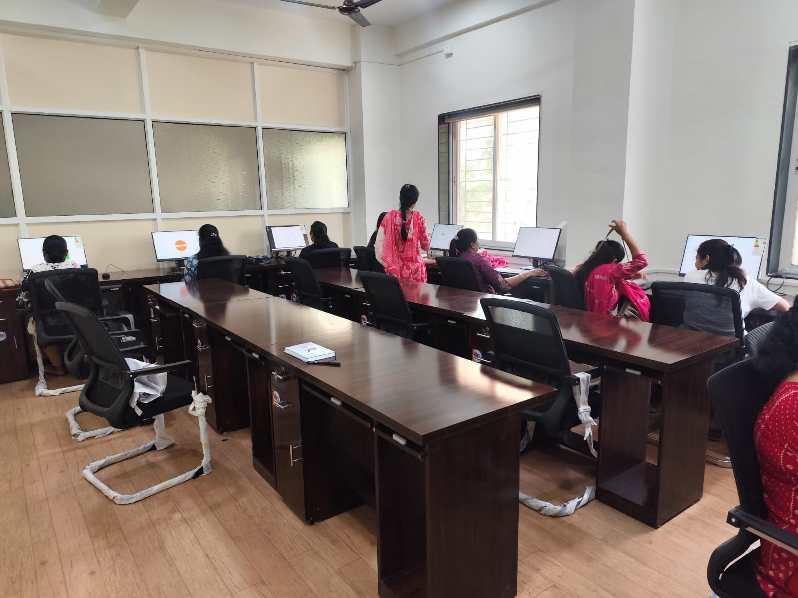 Women at a computer literacy class
