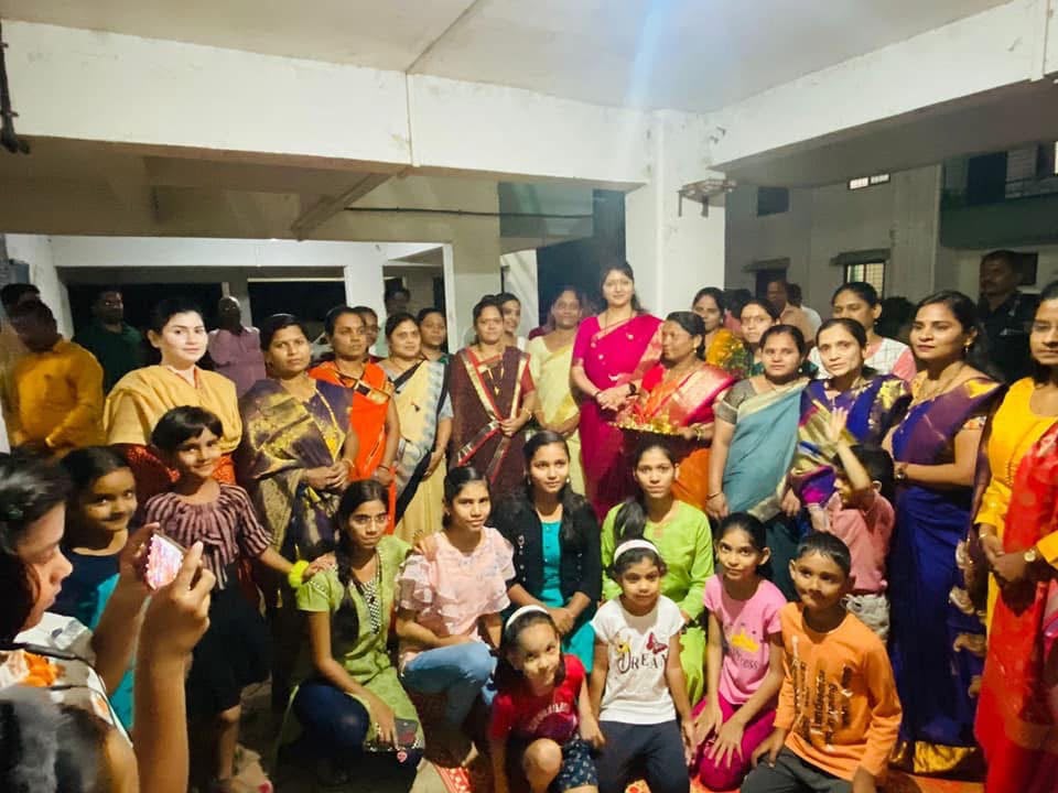 Community gathering of women and children