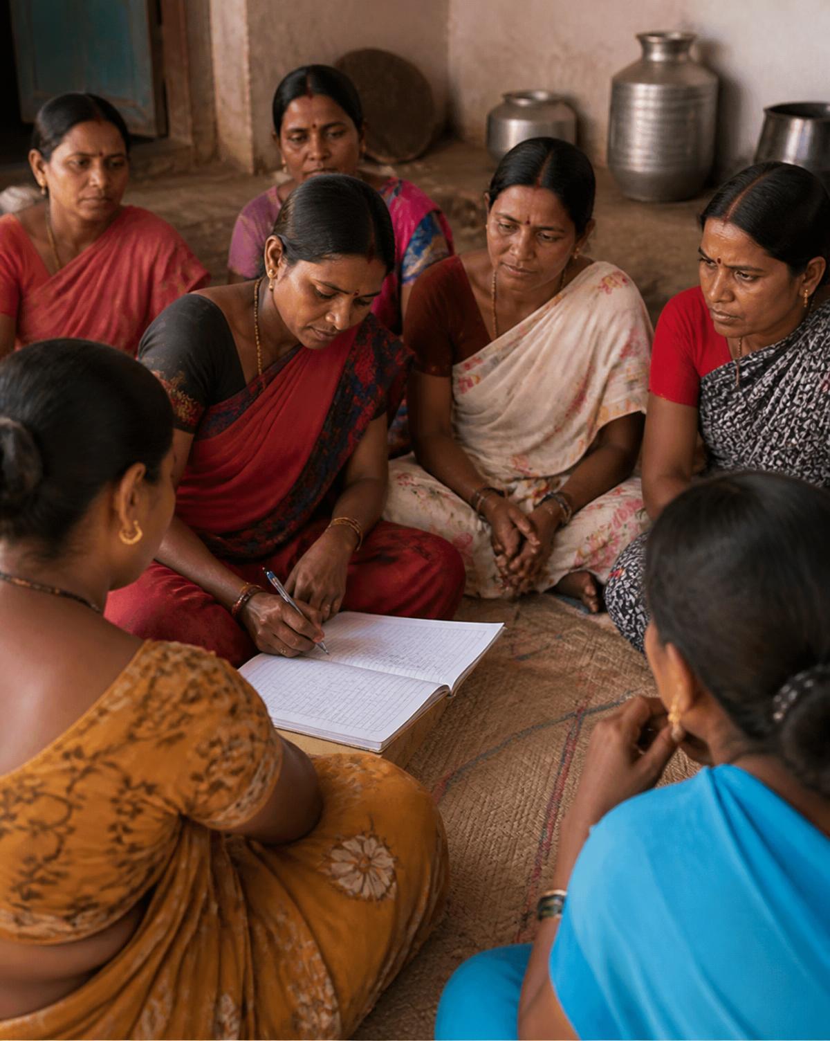Women attending a community programme in Pune